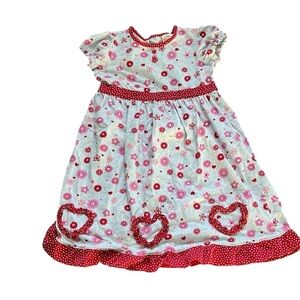 Hanna Andersson Floral Red and White floral  Dress 130